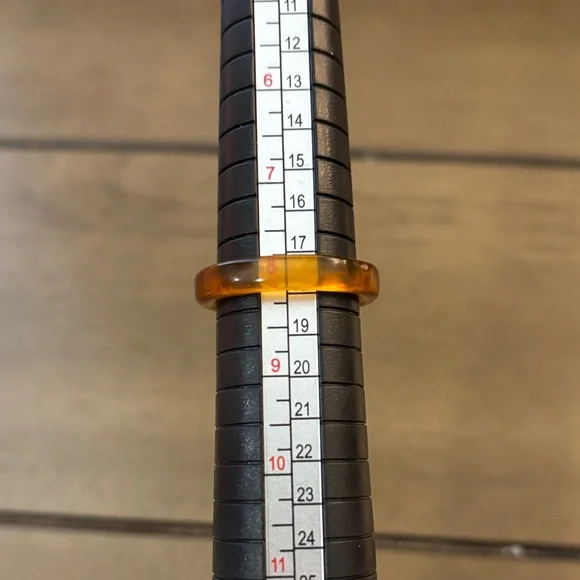 Amber Ring, Classic Brown Band - Size 8 - Picture 2 of 3